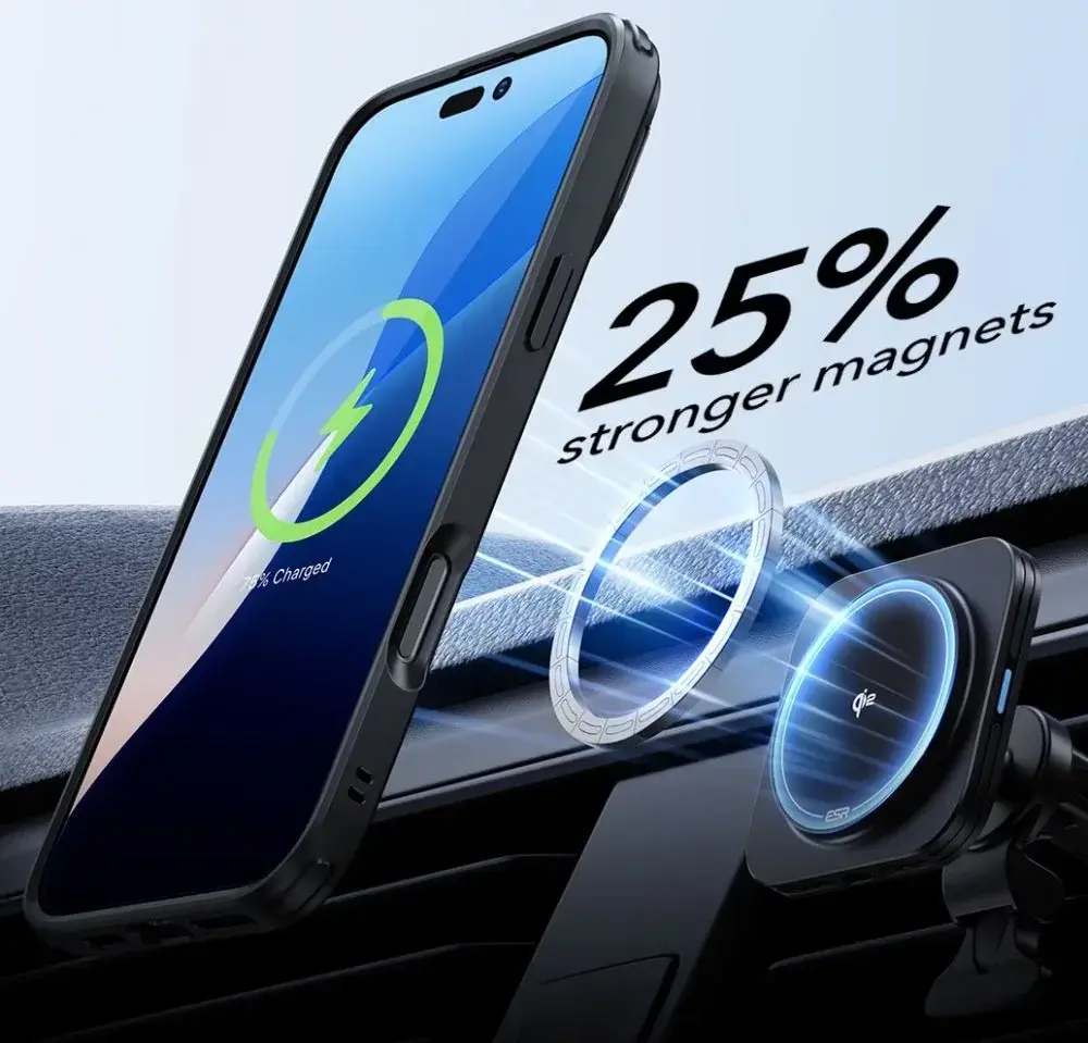 ESR Classic Hybrid iPhone 16 Pro Max Hoesje Kickstand + Protector Clear Zwart afbeelding 4