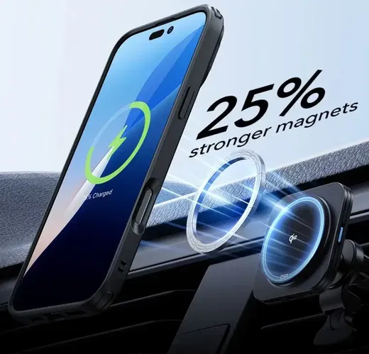 ESR Classic Hybrid iPhone 16 Pro Max Hoesje Kickstand + Protector Clear Zwart afbeelding 4