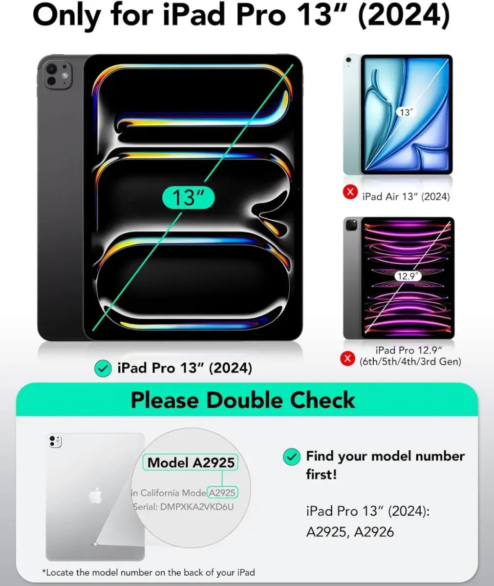 ESR Rebound Magnetic iPad Pro 13 (2024/2025) Hoes Book Case Wit afbeelding 3