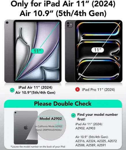 ESR Rebound Hybrid 360 iPad Air 11 (24/25/26)/Air 10.9 (2022/2020) Hoes Groen afbeelding 2