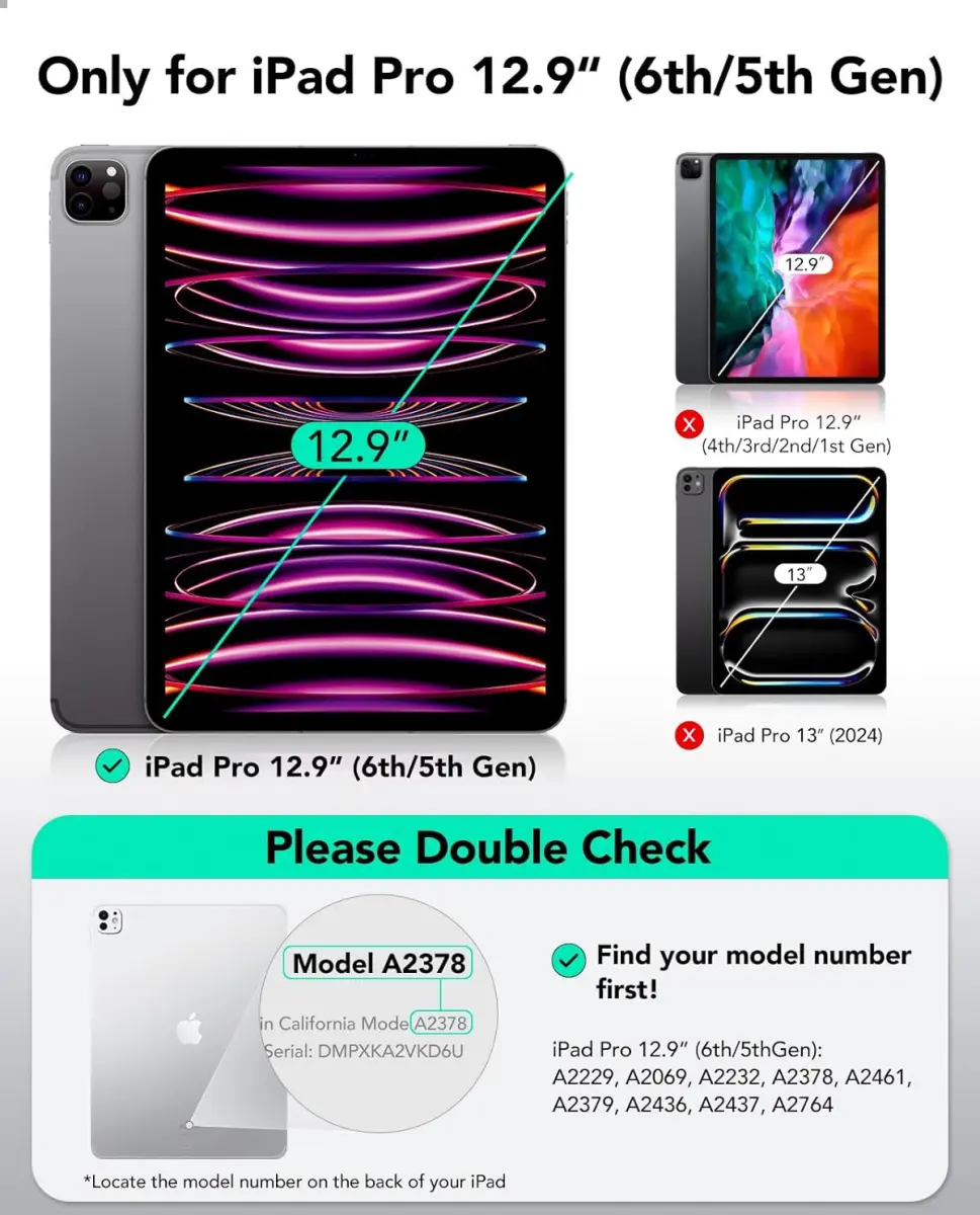 ESR Shift iPad Pro 12.9 (2022 / 2021) Hoes Magnetic Book Case Blauw afbeelding 3