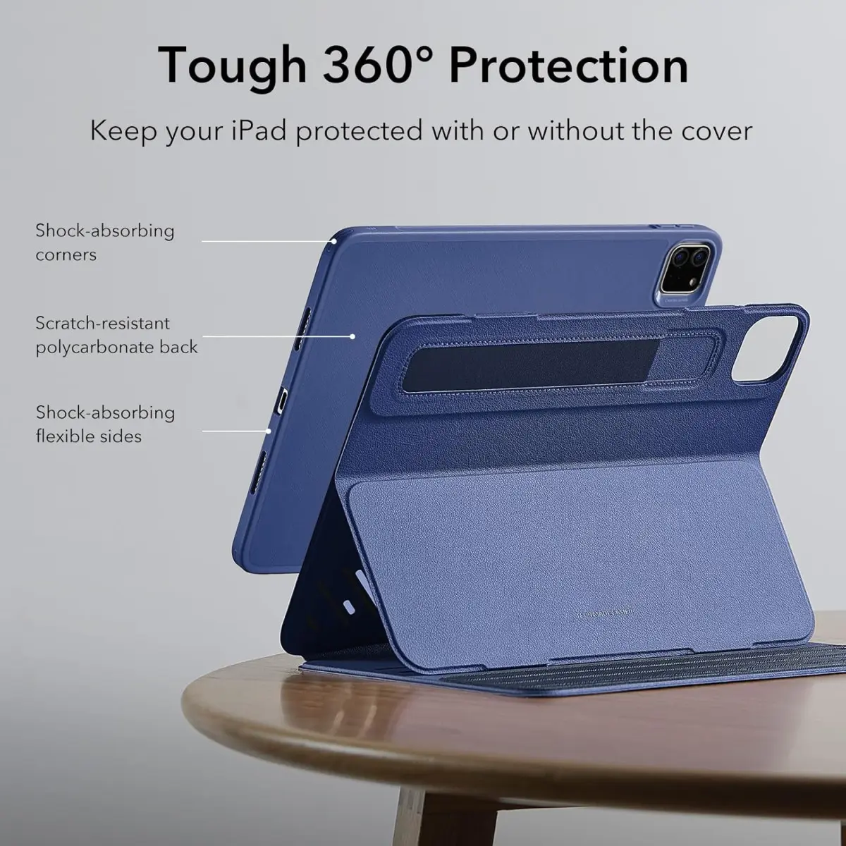 ESR Shift iPad Pro 12.9 (2022 / 2021) Hoes Magnetic Book Case Blauw afbeelding 6