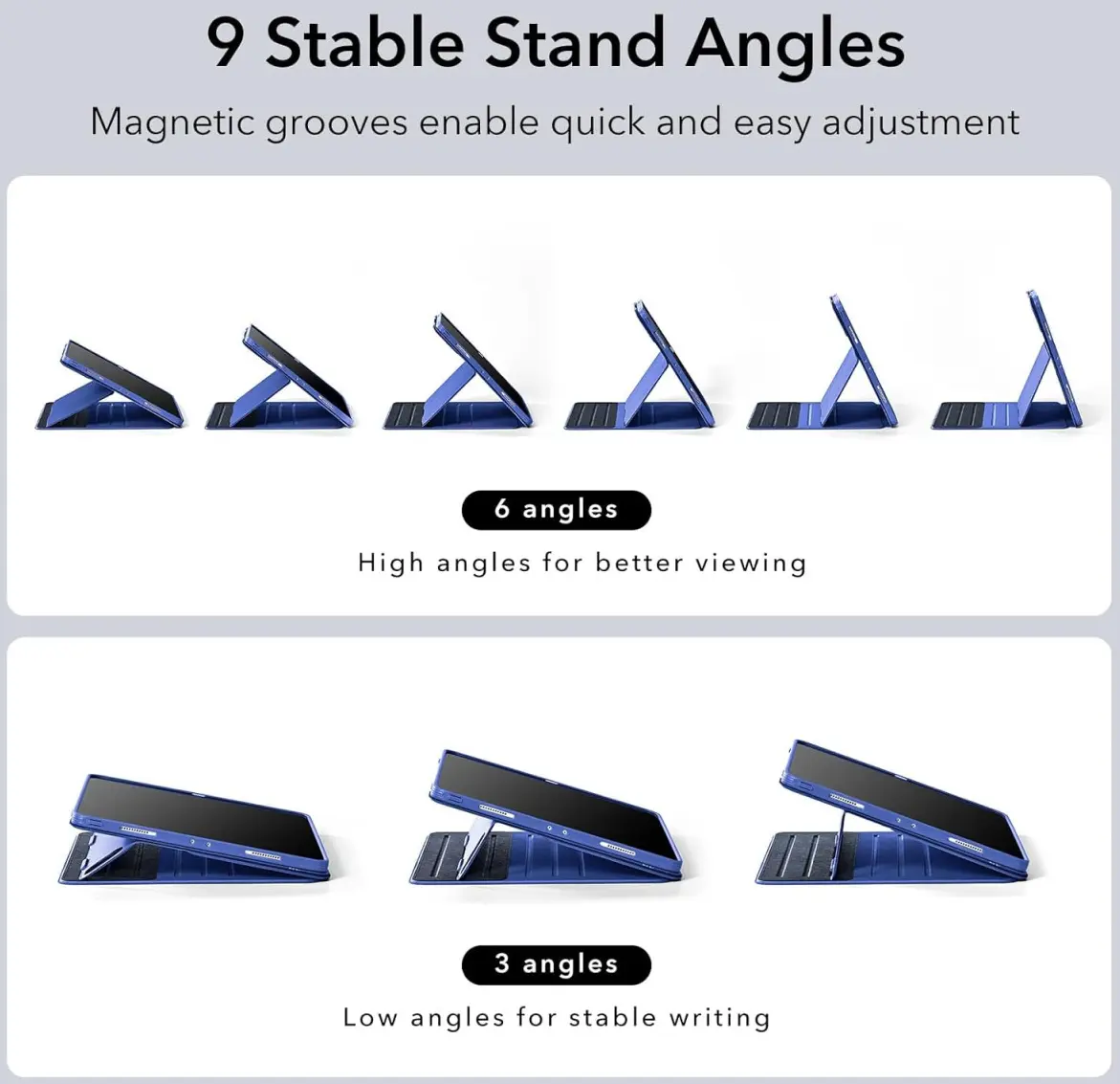 ESR Shift iPad Pro 12.9 (2022 / 2021) Hoes Magnetic Book Case Blauw afbeelding 7