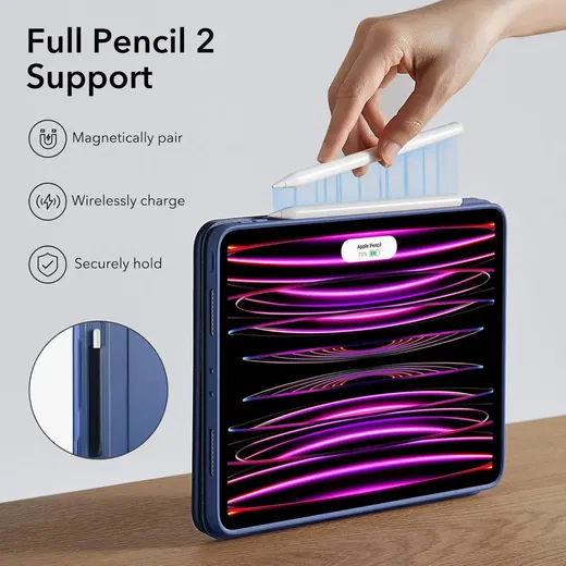 ESR Shift iPad Pro 12.9 (2022 / 2021) Hoes Magnetic Book Case Blauw afbeelding 8