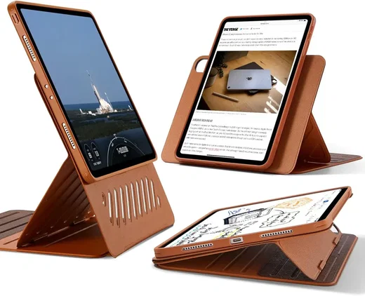 ESR Shift iPad Pro 12.9 (2022 / 2021) Hoes Magnetic Book Case Bruin afbeelding 1