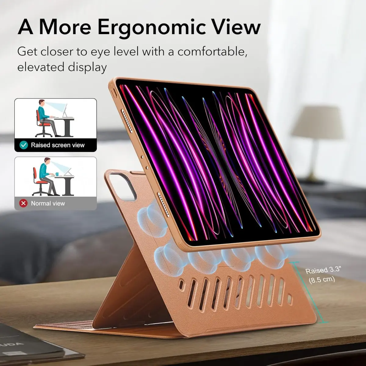 ESR Shift iPad Pro 12.9 (2022 / 2021) Hoes Magnetic Book Case Bruin afbeelding 4