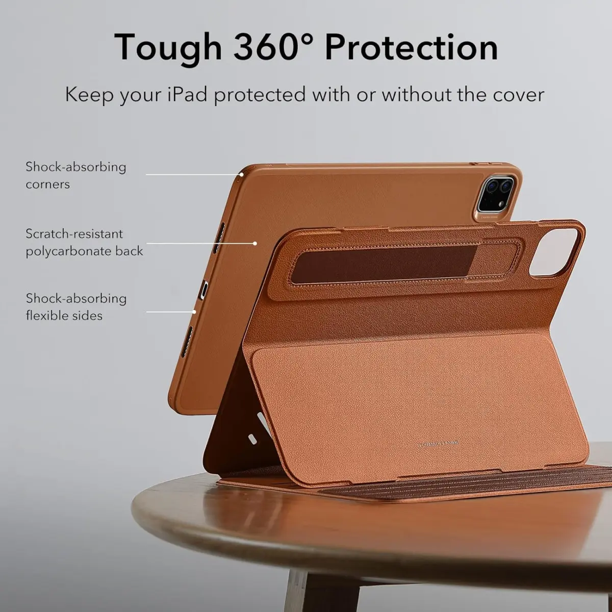 ESR Shift iPad Pro 12.9 (2022 / 2021) Hoes Magnetic Book Case Bruin afbeelding 6