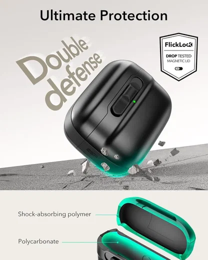 ESR HaloLock Pulse Magnetic Lock AirPods Pro 1 / 2 Hoesje MagSafe Zwart afbeelding 6