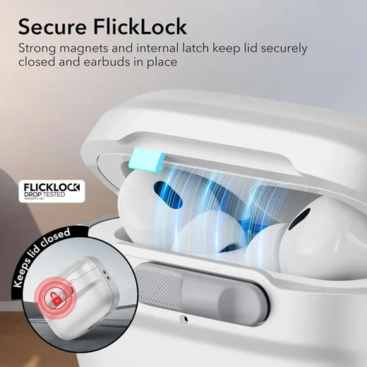 ESR HaloLock Pulse Magnetic Lock AirPods Pro 1 / 2 Hoesje MagSafe Wit afbeelding 4