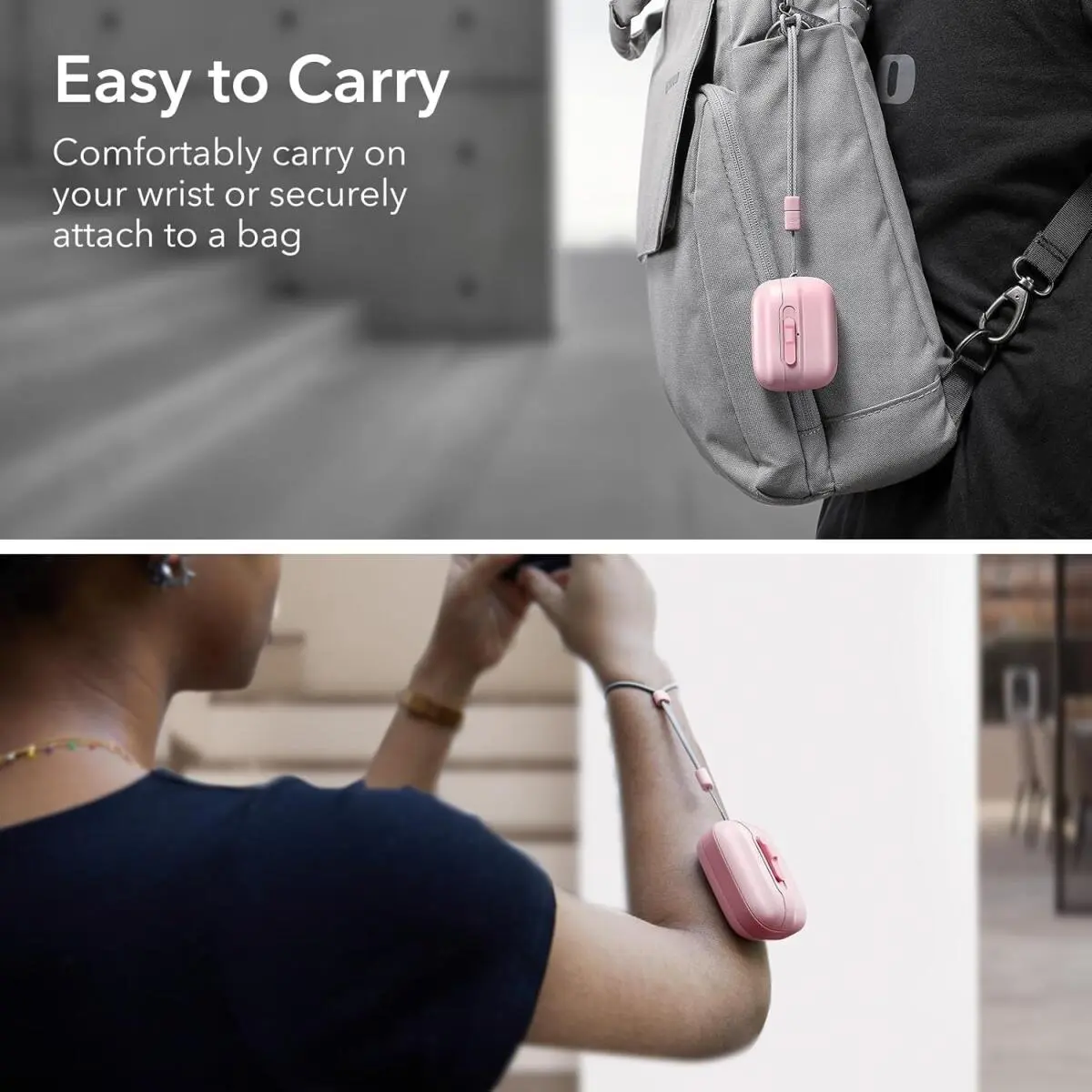 ESR HaloLock Pulse Magnetic Lock AirPods Pro 1 / 2 Hoesje MagSafe Roze afbeelding 7