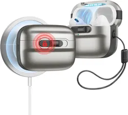 ESR HaloLock Pulse Magnetic Lock AirPods Pro 1 / 2 Hoesje MagSafe Titanium afbeelding