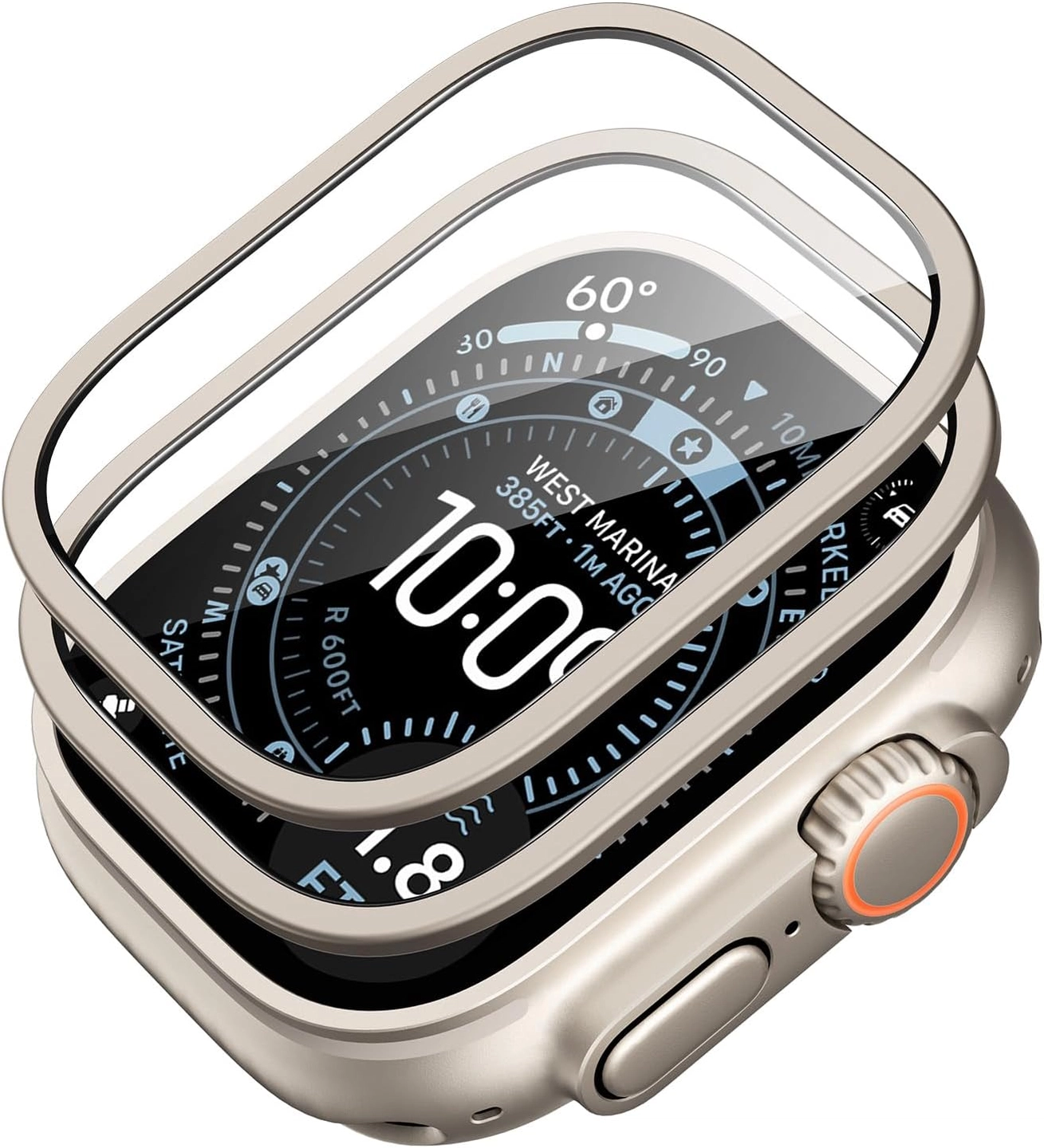 ESR Armorite - Apple Watch Ultra 3/2/1 Tempered Glass - Titanium (2-Pack) afbeelding 1