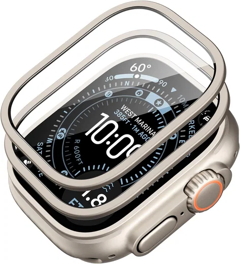 ESR Armorite - Apple Watch Ultra 3/2/1 Tempered Glass - Titanium (2-Pack) afbeelding 1