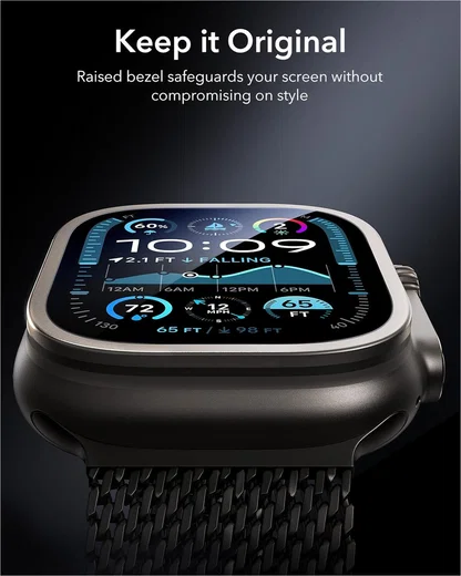 ESR Armorite - Apple Watch Ultra 3/2/1 Tempered Glass - Titanium (2-Pack) afbeelding 6