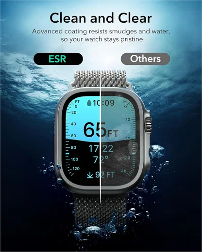 ESR Armorite - Apple Watch Ultra 3/2/1 Tempered Glass - Titanium (2-Pack) afbeelding 8