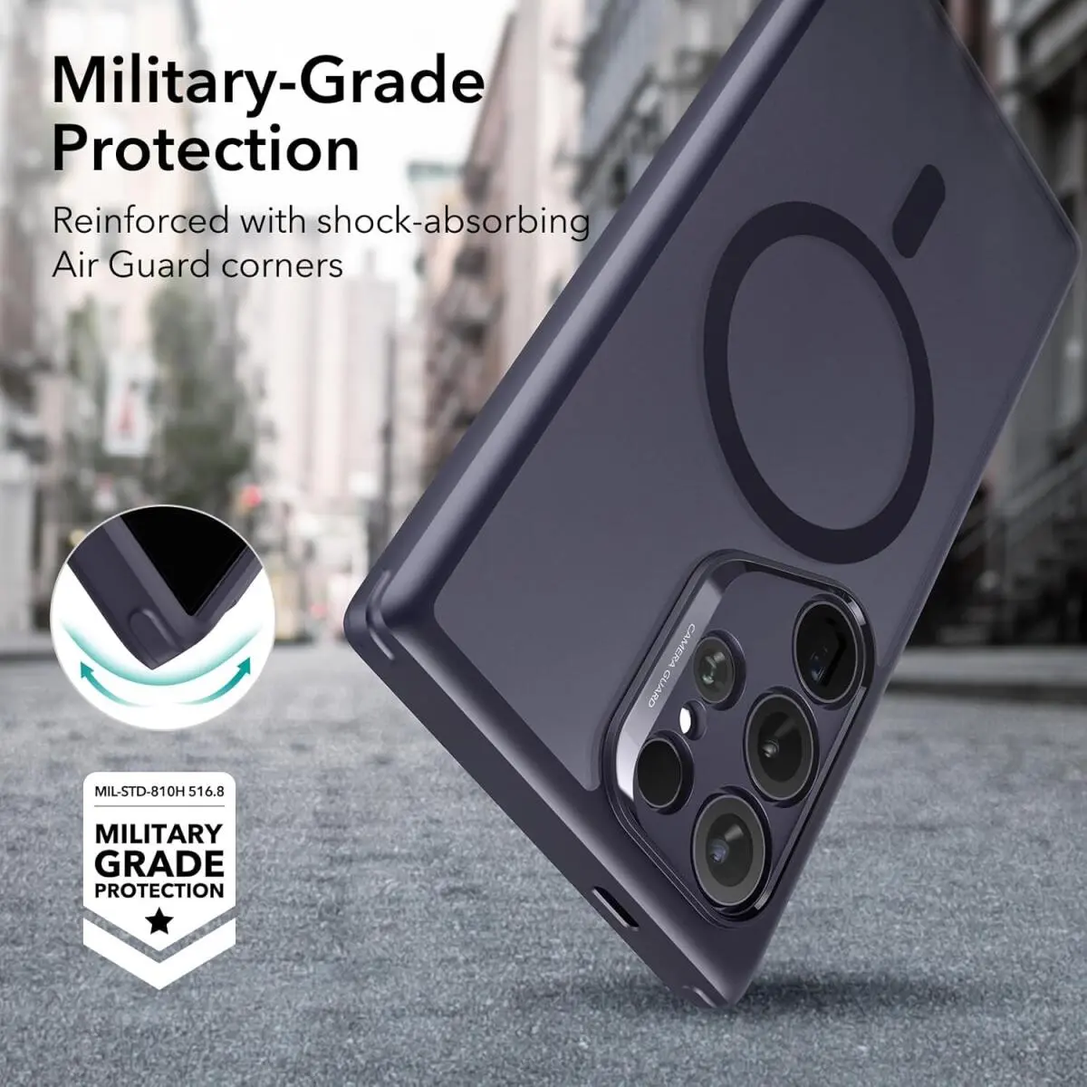 ESR Classic Hybrid Samsung Galaxy S24 Ultra Hoesje MagSafe / Qi2 Frosted Paars afbeelding 4