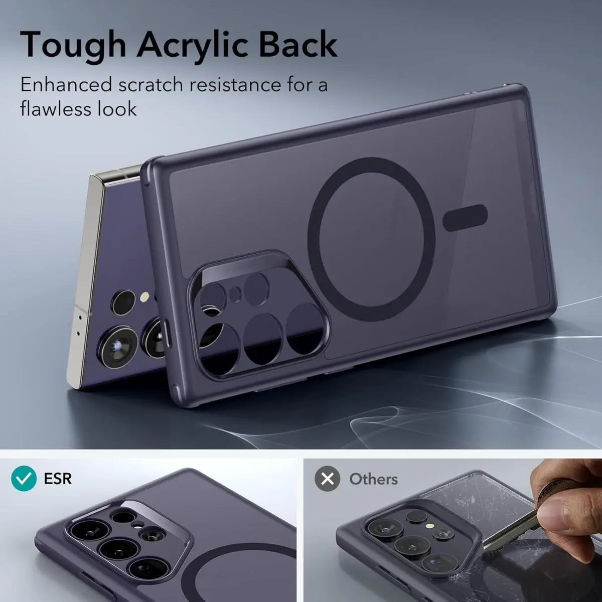 ESR Classic Hybrid Samsung Galaxy S24 Ultra Hoesje MagSafe / Qi2 Frosted Paars afbeelding 6