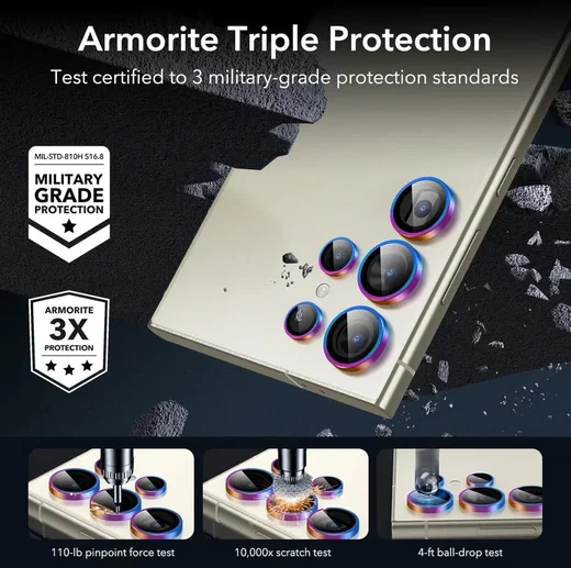 ESR Samsung Galaxy S24 Ultra Camera Lens Protector Chrome afbeelding 2