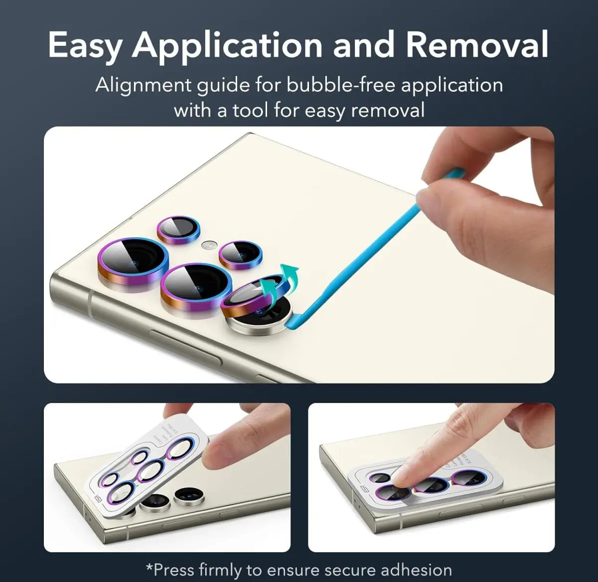 ESR Samsung Galaxy S24 Ultra Camera Lens Protector Chrome afbeelding 4