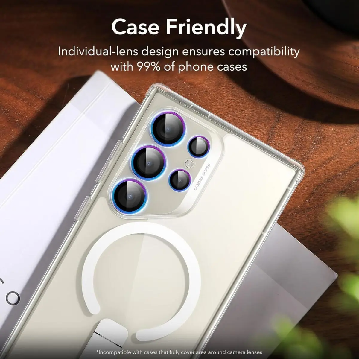 ESR Samsung Galaxy S24 Ultra Camera Lens Protector Chrome afbeelding 5