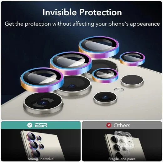 ESR Samsung Galaxy S24 Ultra Camera Lens Protector Chrome afbeelding 6