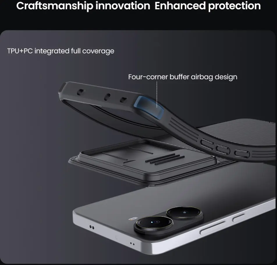 Nillkin CamShield Xiaomi Poco X7 Pro Hoesje met Camera Slider Back Cover Zwart afbeelding 9