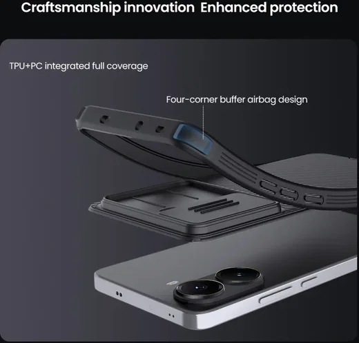 Nillkin CamShield Xiaomi Poco X7 Pro Hoesje met Camera Slider Back Cover Zwart afbeelding 9