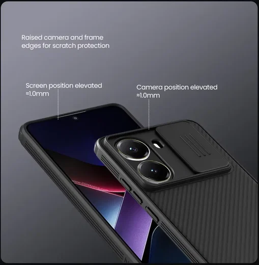 Nillkin CamShield Xiaomi Poco X7 Pro Hoesje met Camera Slider Back Cover Blauw afbeelding 10