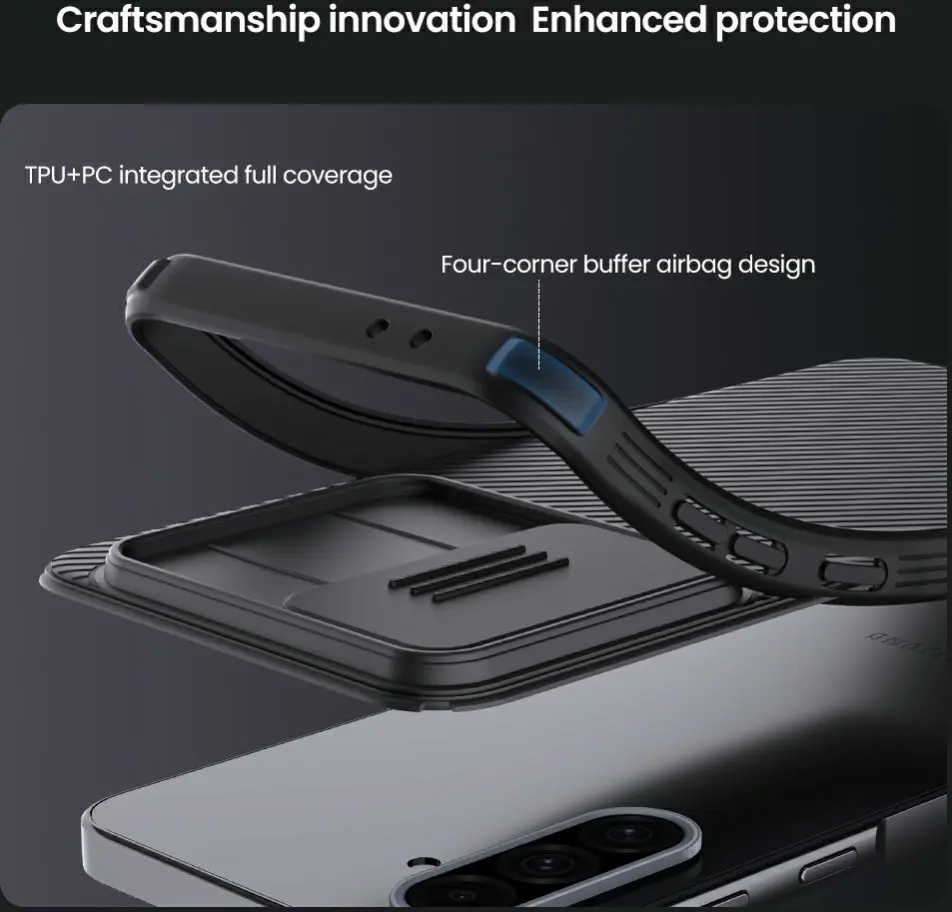 Nillkin CamShield Samsung Galaxy A36 Hoesje met Camera Slider Back Cover Zwart afbeelding 11