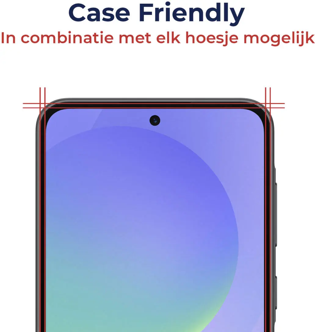 Rosso Samsung Galaxy A36 Tempered Glass Fingerprint en Case Friendly afbeelding 5