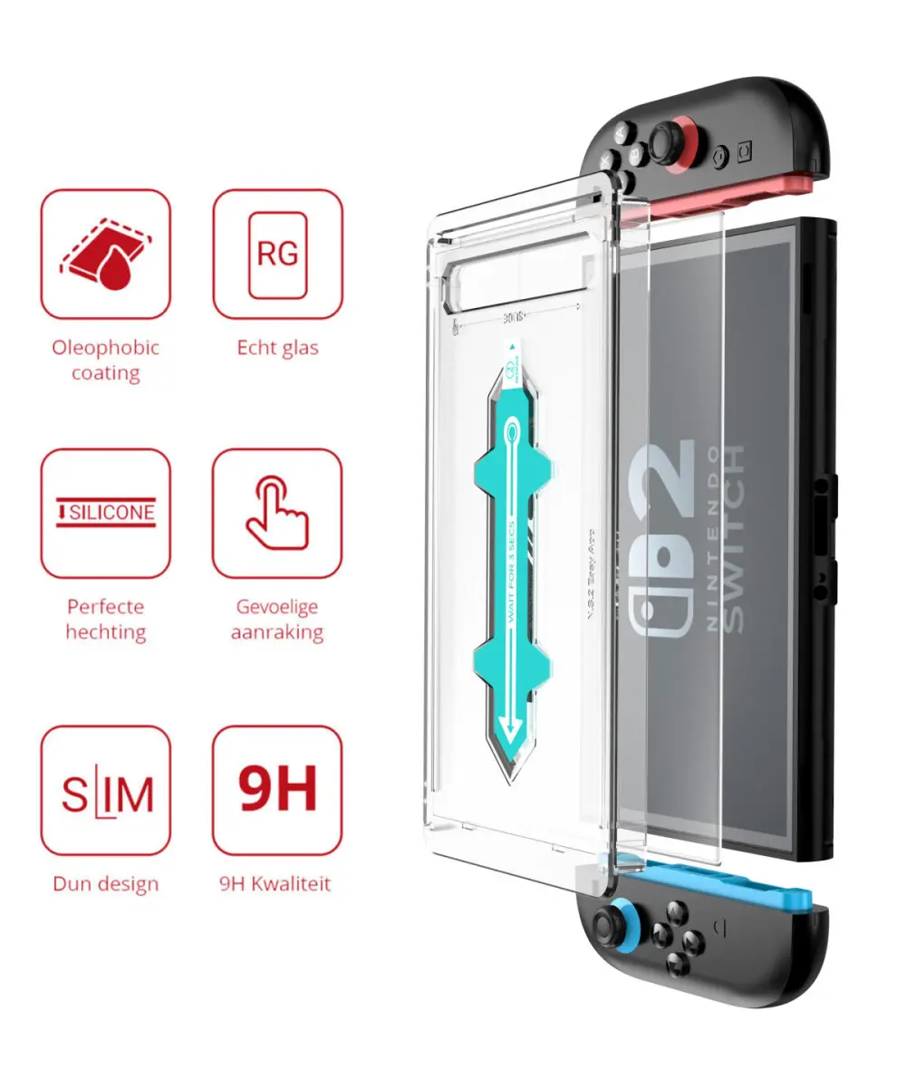 Rosso Nintendo Switch 2 Tempered Glass met Installatietray afbeelding 2