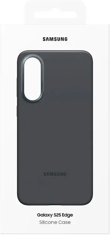 Origineel Samsung Galaxy S25 Edge Hoesje Silicone Case Back Cover Zwart afbeelding 6