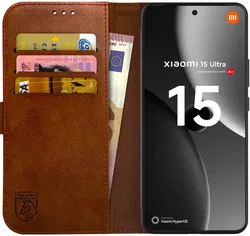 Rosso Element Xiaomi 15 Ultra Hoesje Book Case Wallet Bruin afbeelding