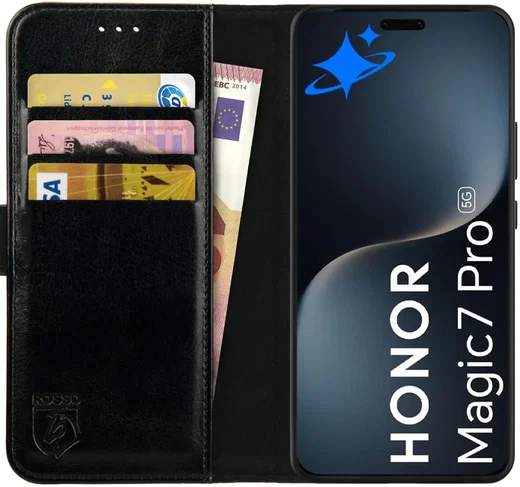 Rosso Element Honor Magic 7 Pro Hoesje Book Case Wallet Zwart afbeelding 1