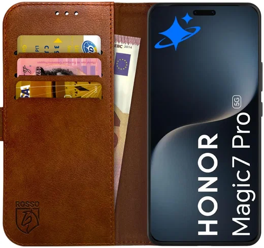 Rosso Element Honor Magic 7 Pro Hoesje Book Case Wallet Bruin afbeelding 1