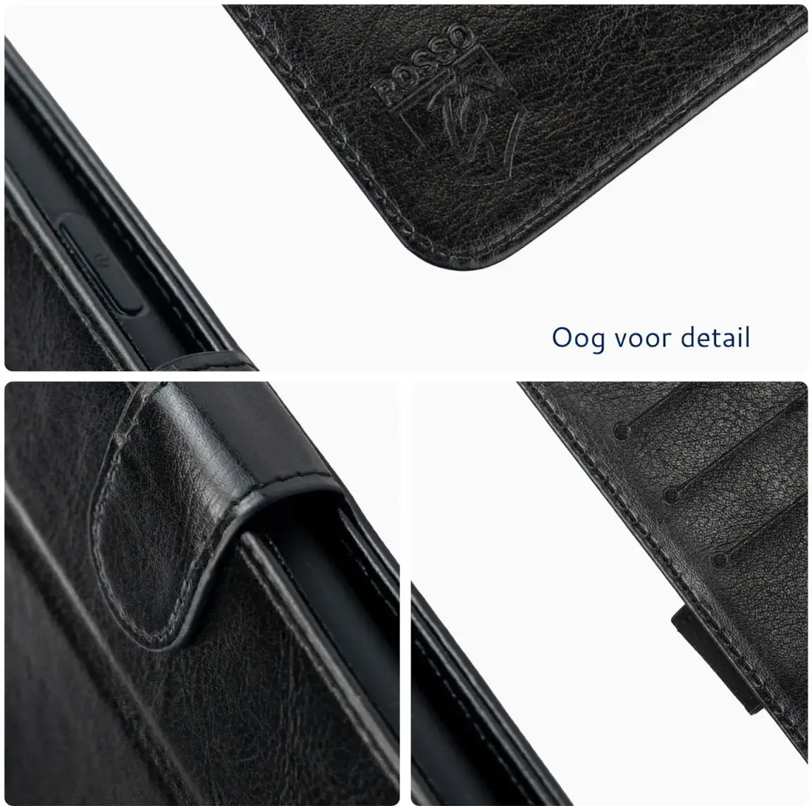 Rosso Element Motorola Moto G05 Hoesje Book Case Wallet Zwart afbeelding 4