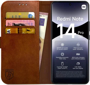 Rosso Element Xiaomi Redmi Note 14 Pro 5G Hoesje Book Case Wallet Bruin