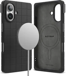 Ringke Bitmap Silicone Magnetic iPhone 16 Hoesje MagSafe Back Cover Zwart afbeelding