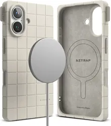 Ringke Bitmap Silicone Magnetic iPhone 16 Hoesje MagSafe Back Cover Beige afbeelding