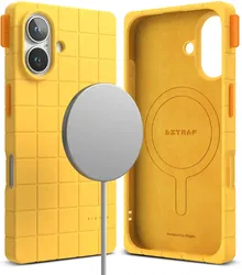 Ringke Bitmap Silicone Magnetic iPhone 16 Hoesje MagSafe Back Cover Geel afbeelding