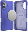 Ringke Bitmap Silicone Magnetic iPhone 16 Hoesje MagSafe Back Cover Blauw