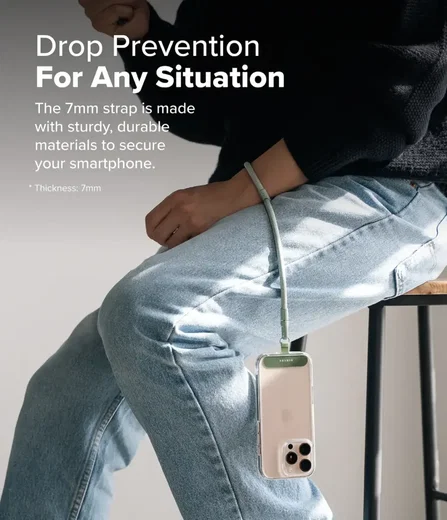 Ringke Holder Link & Flow Hand Strap P-Type - Universeel Telefoonkoord Mint afbeelding 2