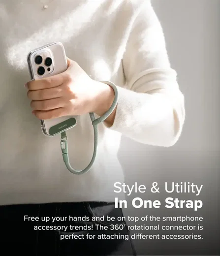 Ringke Holder Link & Flow Hand Strap P-Type - Universeel Telefoonkoord Mint afbeelding 3