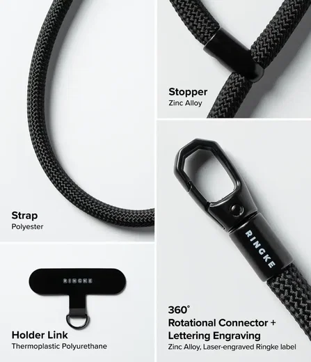 Ringke Holder Link & Flow Hand Strap P-Type - Universeel Telefoonkoord Mint afbeelding 9
