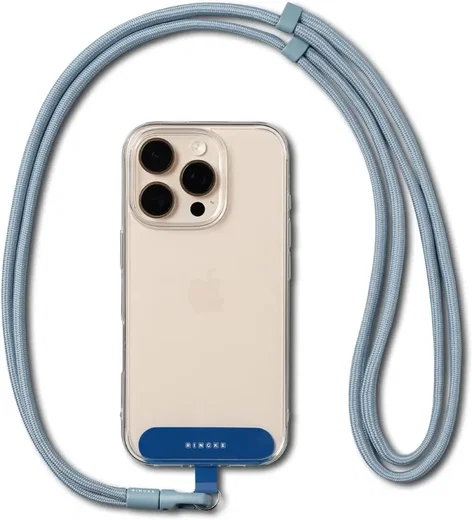 Ringke Holder Link & Flow Shoulder Strap - Universeel Telefoonkoord Blauw afbeelding 1