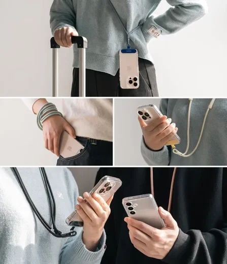 Ringke Holder Link & Flow Shoulder Strap - Universeel Telefoonkoord Blauw afbeelding 9