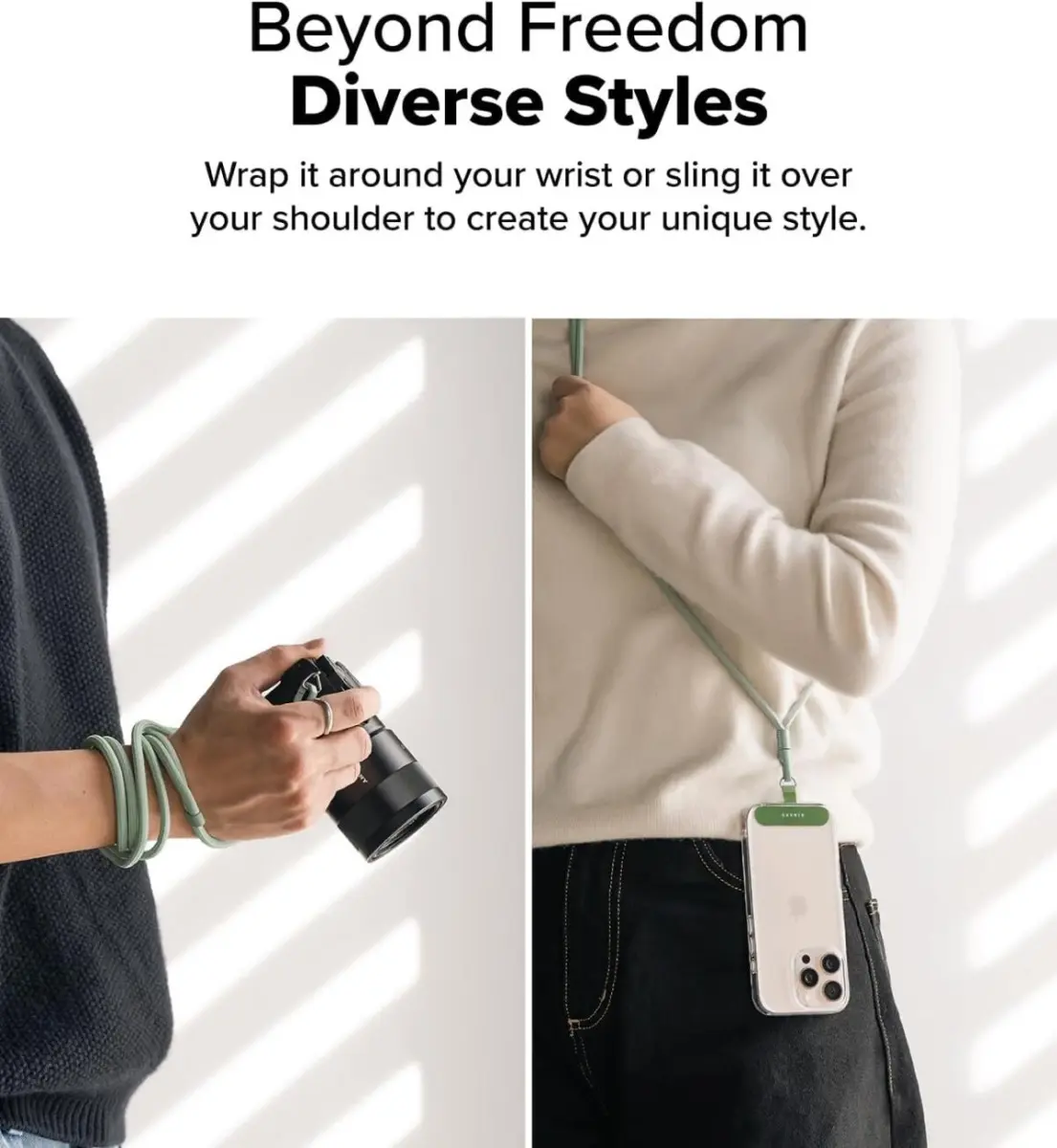 Ringke Holder Link & Flow Shoulder Strap - Universeel Telefoonkoord Mint afbeelding 4