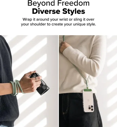 Ringke Holder Link & Flow Shoulder Strap - Universeel Telefoonkoord Mint afbeelding 4