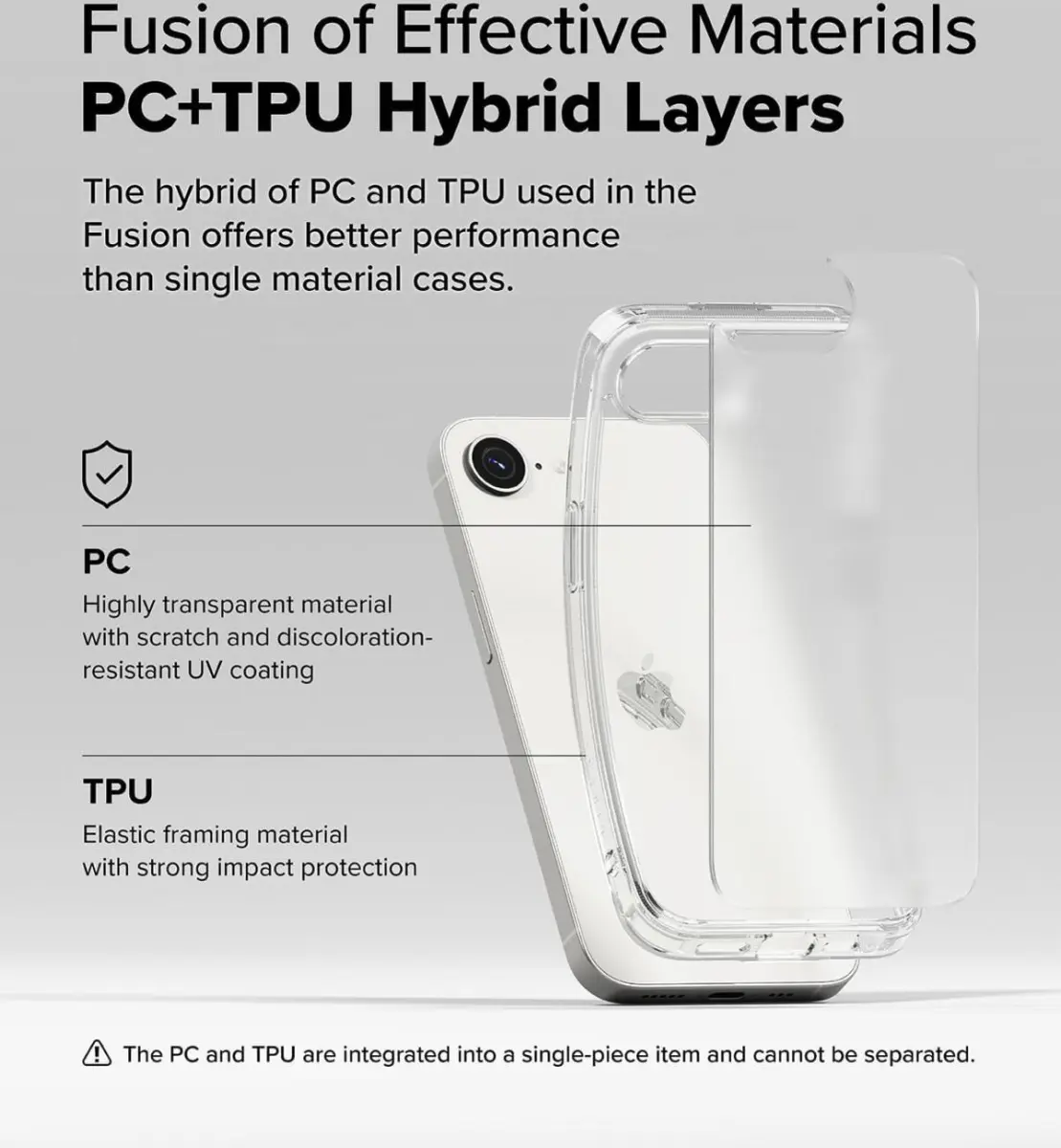 Ringke Fusion Apple iPhone 17e / 16e Hoesje Back Cover Matte Transparant afbeelding 7