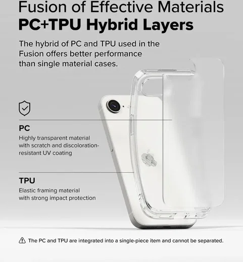 Ringke Fusion Apple iPhone 17e / 16e Hoesje Back Cover Matte Transparant afbeelding 7